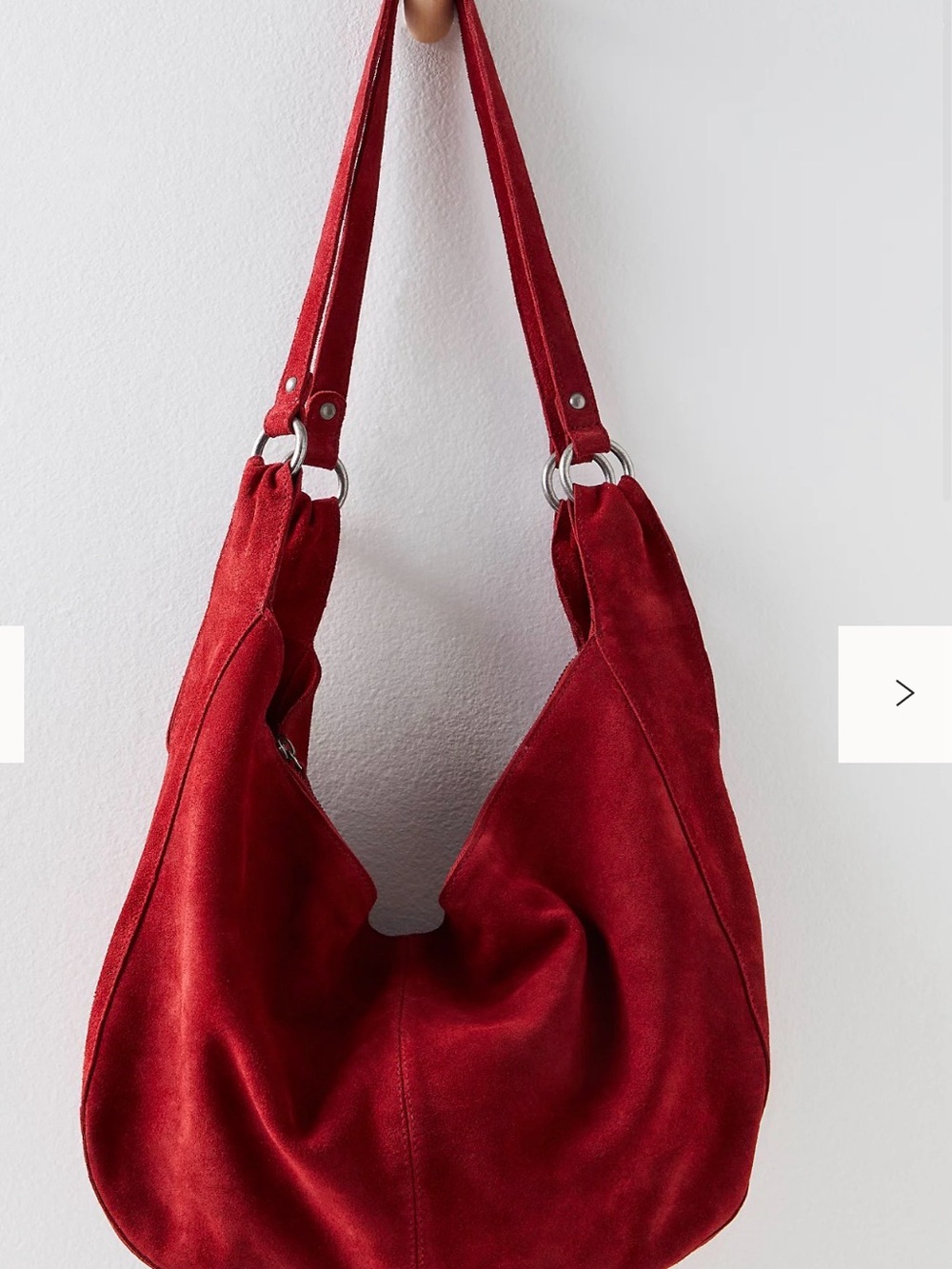 Free People Red Suede Shoulder Bag-NEW - Picture 5 of 5